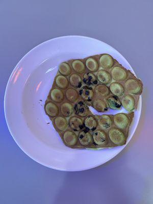 Panda bubble waffle with boba