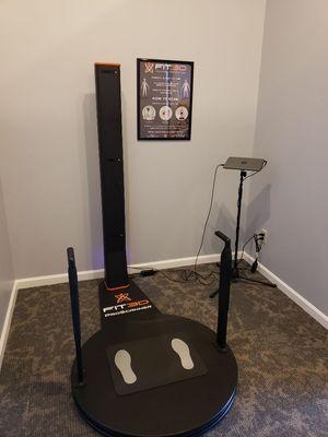 Fit 3D Body Scanner weighs, measures & calculates & sends info by email. Precise measurement of results.