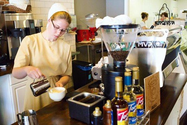 They have amish baristas!