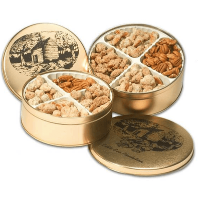 PECAN CANDIES GIFT TIN - CANE RIVER PECAN CANDY SAMPLER, 1 LBS