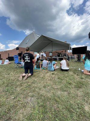 Out door Eucharistic adoration at parish picnic