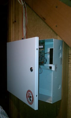 This is a typical finished alarm panel installation done by JC Electronic Technologies