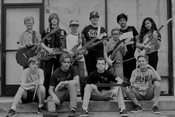 Students of AB Music Studios. Picture from our Summer Rock Camp.