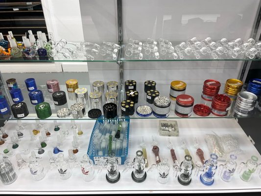 Great selection of grinders, and glass smoking accessories.