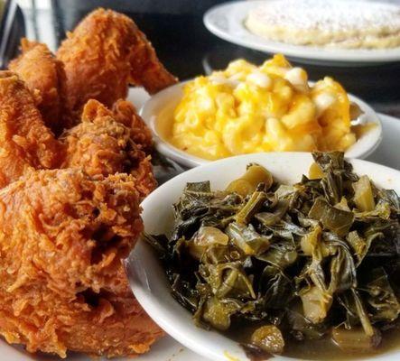 Southern Style  Fried Chicken Wings, Southern Collard Grrens, 3 Cheese Mac & Cheese