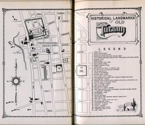 Map of long-ago Tucson, showing original location of El Tiradito.