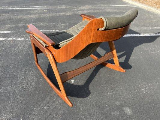 Jerry Johnson Rocker refinished, reupholstered to bring it back to life.