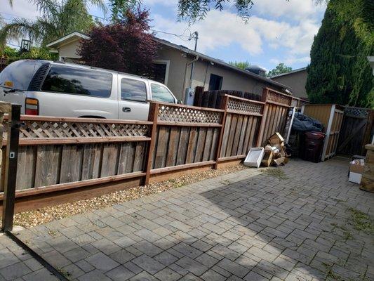 Before picture. Re-stain fence