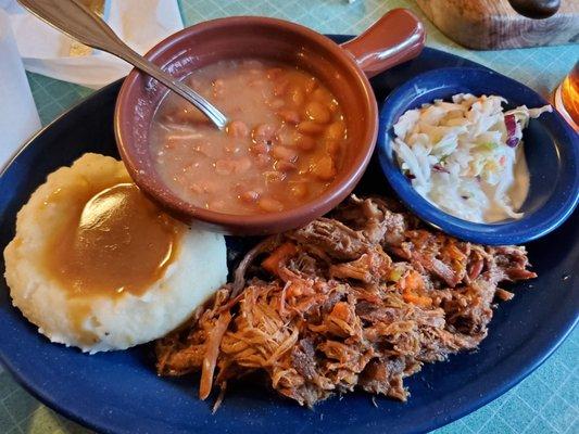 Pot Roast, Slaw, Beans & Mash Potatoes w/ Gravy