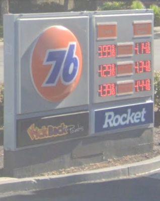 Rocket  ... cool name for a gas station.  What can I say, if you are in the neighborhood and you need gas it is as good a spot as any.