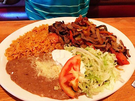 Lunch beef fajitas. Huge portion!