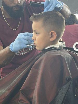 First haircut -- the first time we found Michael!