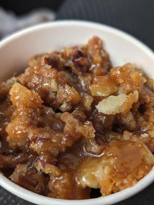 Sweet Potato Pecan cobbler (no peaches). Very nice!