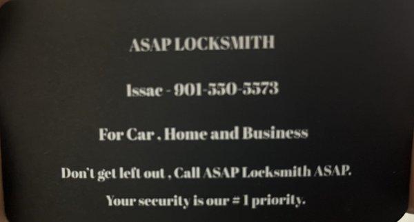 This my ASAP Locksmith and my number