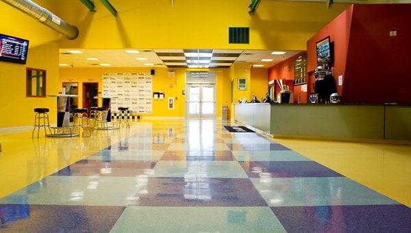 Shot of the front desk and check in area.