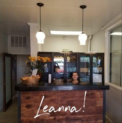 Leanna at the front desk!