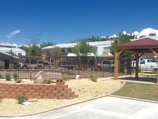 Outdoor pavilion and pool area