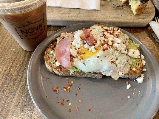 Avocado toast and cold brew