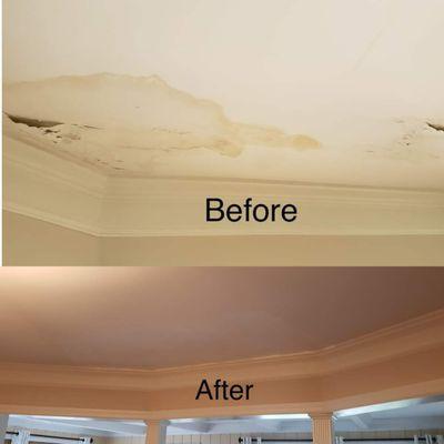 Repairing a ceiling plagued by water damage