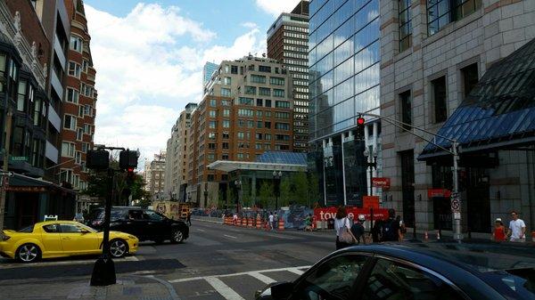 Boylston Street one of the main streets transversing Boston's Back Bay.