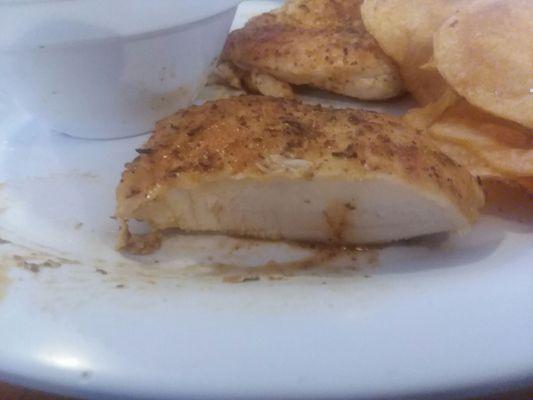 A picture of the perfectly cooked boneless skinless chicken breast