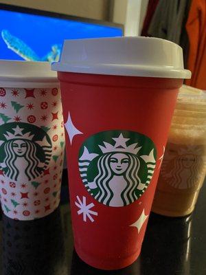 Pumpkin cold brew and a caramel brûlée latte to score the beloved red cup