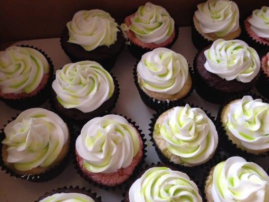 Ninja turtle cupcakes with "green slime" for ours son's birthday