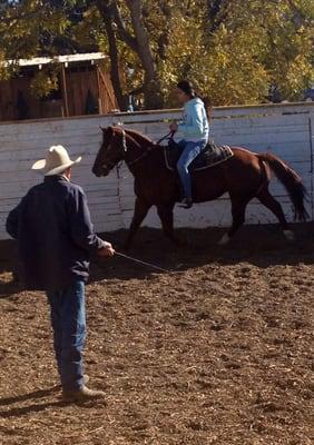 Ramon giving my daughter riding lessons.