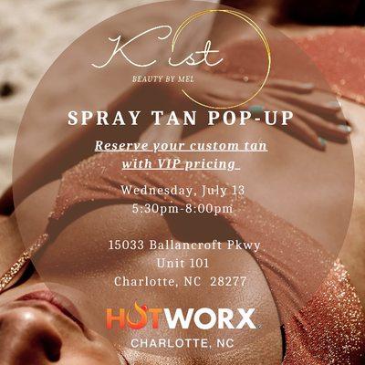 Pop up at hotworx, come see me for your VIP pricing