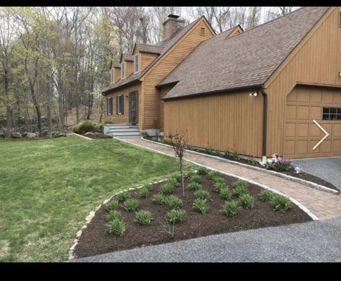 Side walk repair and planting& mulch install