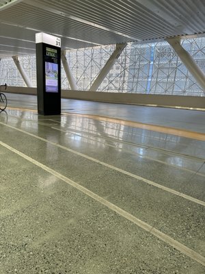 The bus stop in Salesforce Transit Center