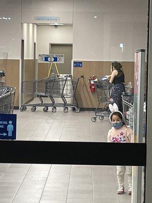 Aldi blocked the bathroom because they don't want to clean them.