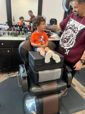 Freddy barber meeting his new customer first hair cut