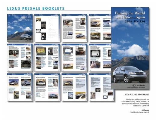 Multiple page booklet designed and produced for Toyota