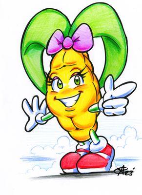 Carny the Corn, born from a magical seed, brings infectious enthusiasm to the Harvest Festival with her radiant smile & mischievous spirit.