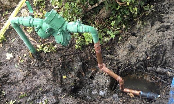 Backflow Repair of an underground water leak.