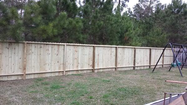 Pressure Treated Wood Picket Fence