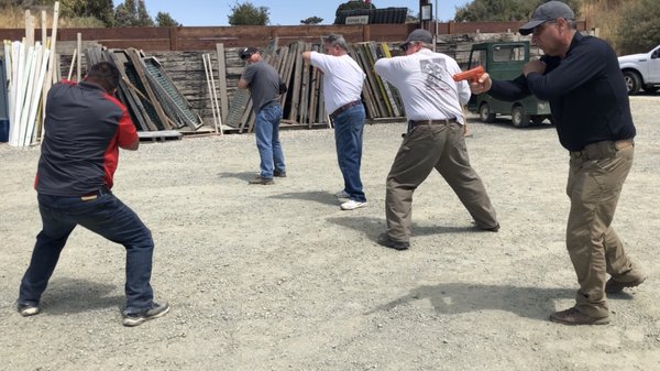 Hand to hand training on the range