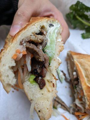 Grilled pork banh mi