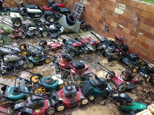 Lots of used and new mower parts on hand