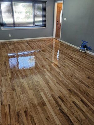 Sand and refinish natural with 3 coats