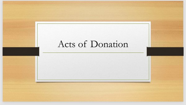 Acts of Donation of a moveable