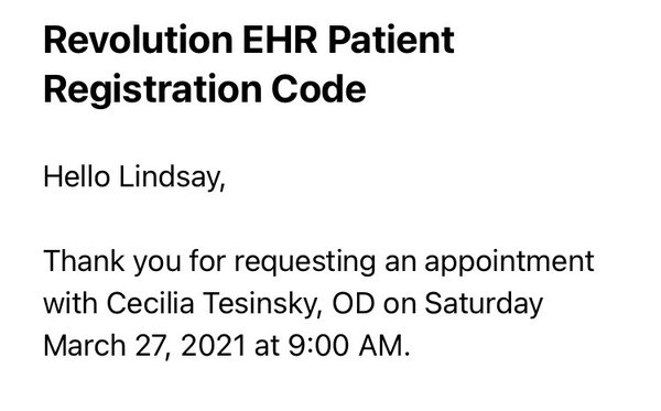 Appointment confirmation