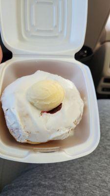 Strawberry cream cheese donut very fresh.