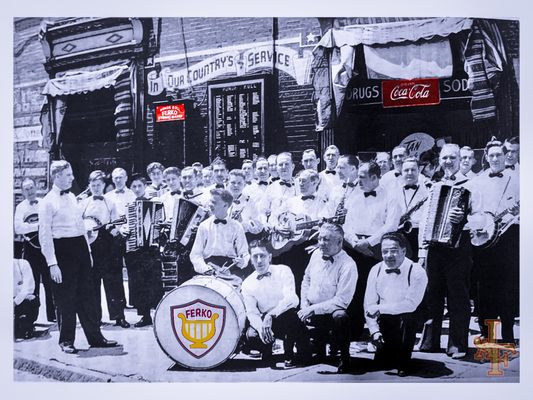 Joe Ferko and his string band at his original clubhouse on 5th and Glenwood.