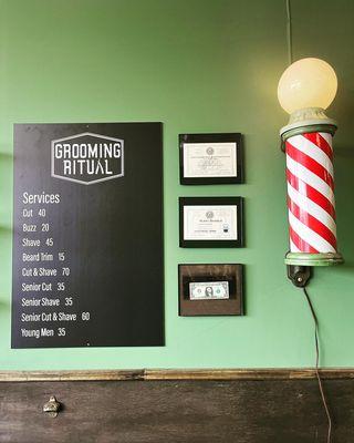 Menu board/barber pole