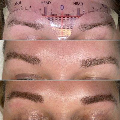 Microblading! Before, right before 6 week touch up, after 6 week touch up