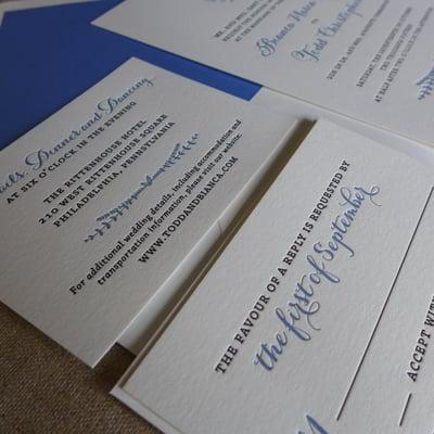 Two Color Letterpress Invitation Close-Up