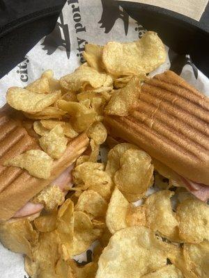 Hot Ham & Swiss with Chips!