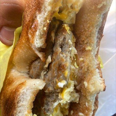 3. Egg, Sausage & Cheese Bagel  straight fire